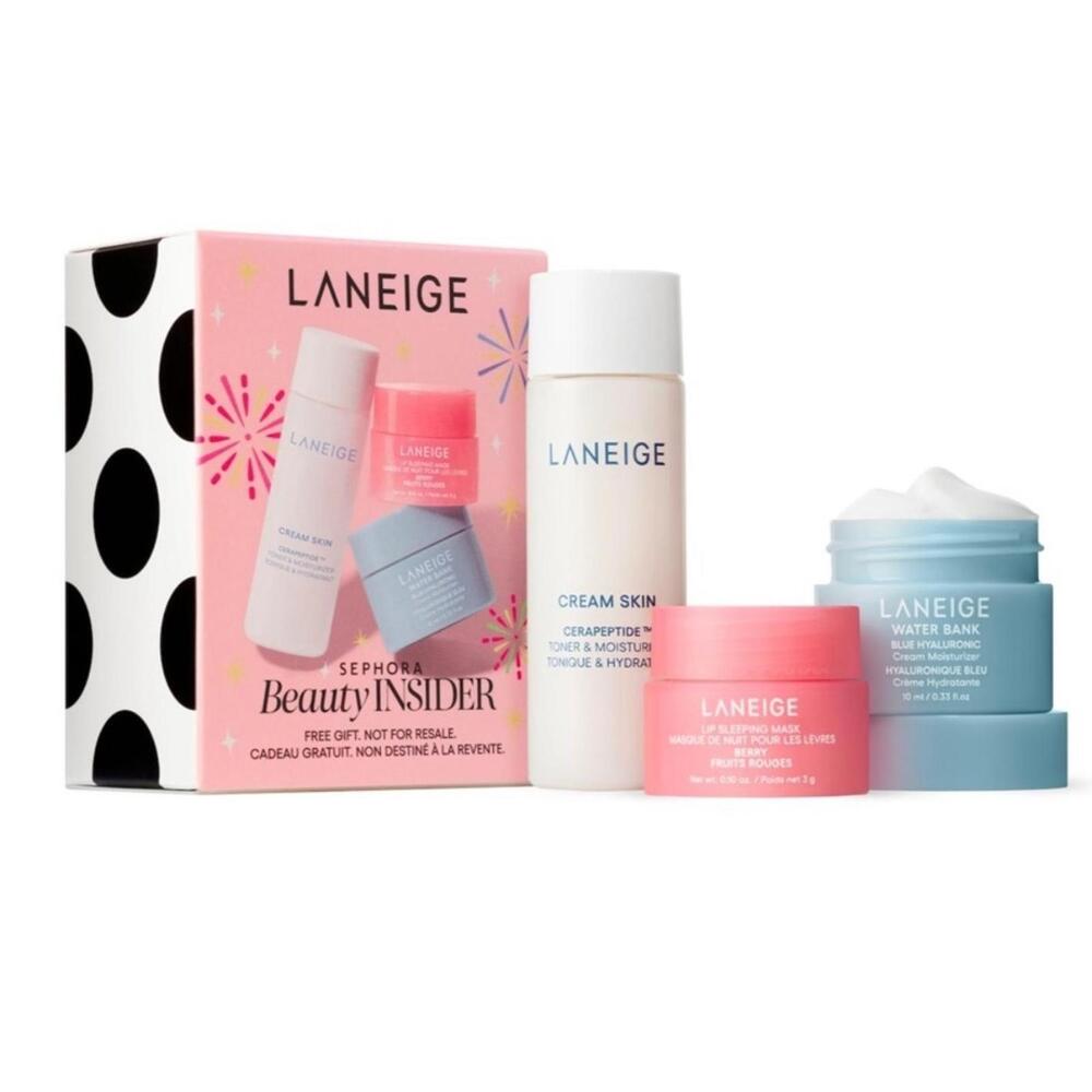 LANEIGE Sephora Beauty Insider- Water Bank, Lip Sleeping Mask, Toner, New In Box